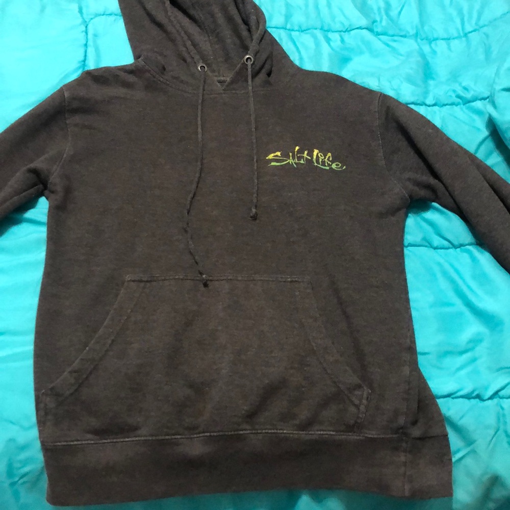 gray saltlife worn hoodie